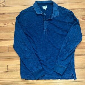 Todd Snyder indigo terry popover long sleeve polo size M
